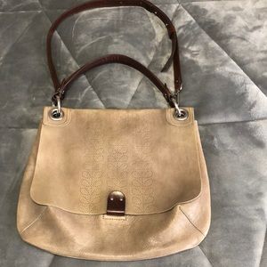 Orla Kiely Sixties Stem Punched Leather Ivy Bag